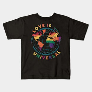 Love is Universal - Rainbow Globe Tee Kids T-Shirt